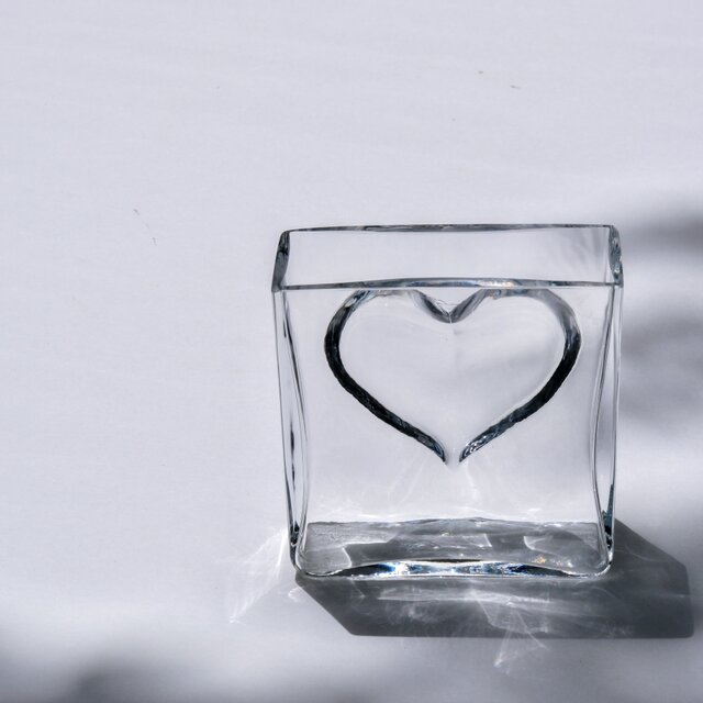 Kosta Boda】Heart Glass Vase /スウェーデン製 / ヴィンテージ