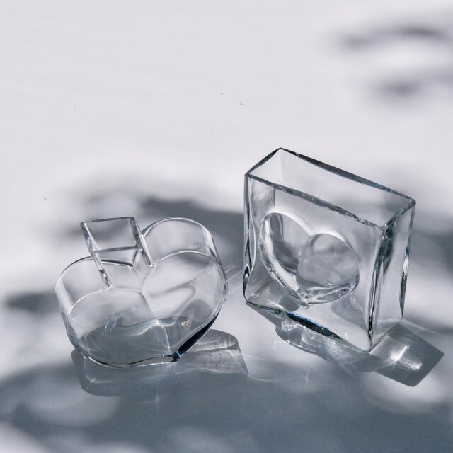 Kosta Boda】Heart Shaped Small Glass Vase / スウェーデン製