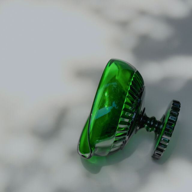 Vintage Green Glass Compote / アメリカ製 / ヴィンテージ / ガラス
