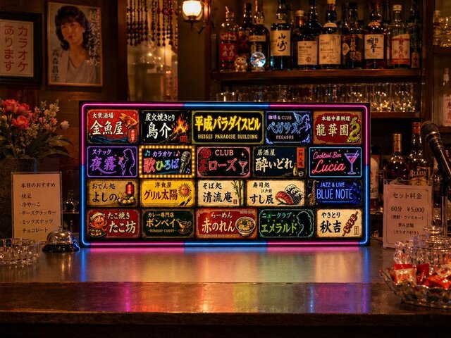 オーダー無料】飲食店街 テナントビル 繁華街 酒場 レトロ おもしろ