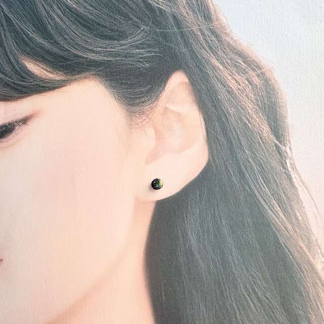 MONAKA jewellery ボルダーオパール　ピアス　片耳 天然ボルダーオパール片耳ピアス☆オーストラリア・Yowah産原石から