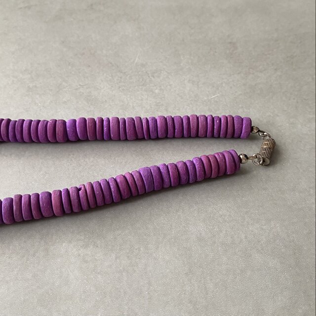 Vintage 70s-80s USA retro multicolor wood beads necklace | iichi