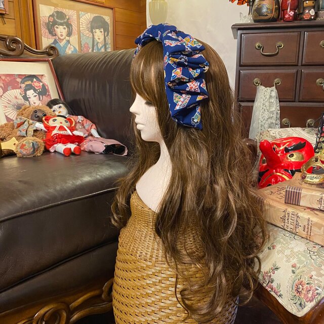 着物リメイク ハイカラおりぼん カチューシャ ヘアアクセサリー｜和洋