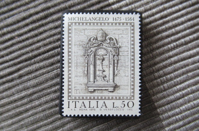 イタリア 美術1975年 切手ブローチ11037 | iichi 日々の暮らしを