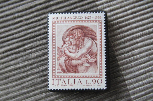 イタリア 美術1975年 切手ブローチ11038 | iichi 日々の暮らしを