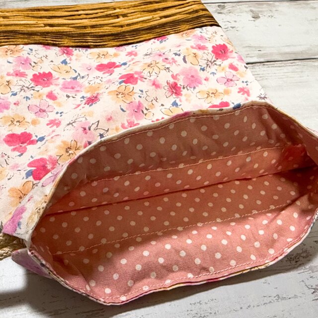 巾着袋 小 【水彩flower☆ピンク】 | iichi 日々の暮らしを心地よく