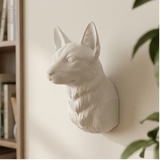 猫（エジプシャンマウ）の壁掛けレリーフ 3Dプリント 白PLA インテリア