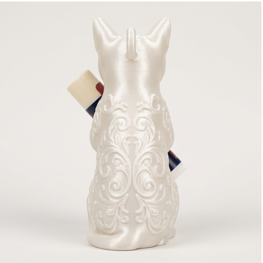 猫（シンガプーラ）の3Dプリント リップケース シルクホワイト