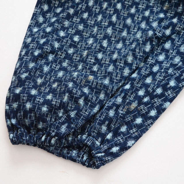 もんぺ｜藍染 絣 木綿｜昭和中期 東北 ジャパンヴィンテージ｜片側