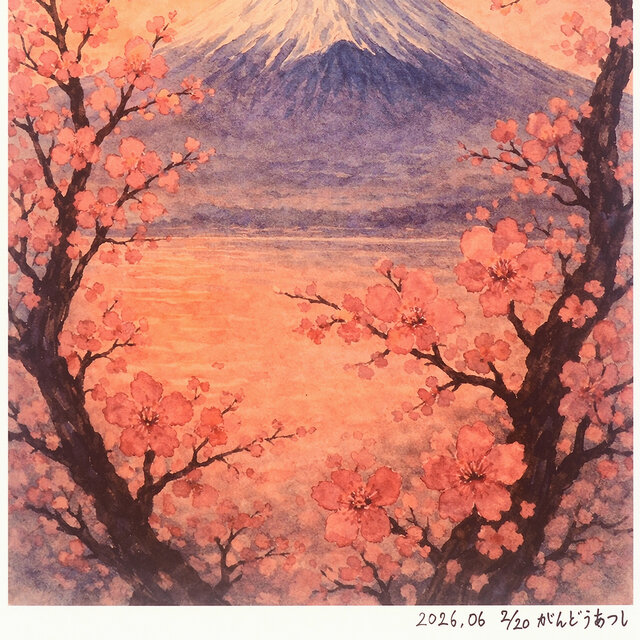 作者仕上げ『花めくころ』●がんどうあつしデジタル絵画AI使用A4額付縦34.8㎝ 作者仕上げ『花めくころ』○がんどうあつしデジタル絵画AI使用太子額付