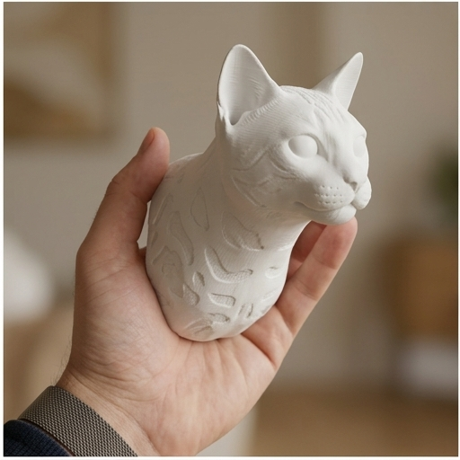 猫（ベンガル）の壁掛けレリーフ 3Dプリント 白PLA インテリア | iichi