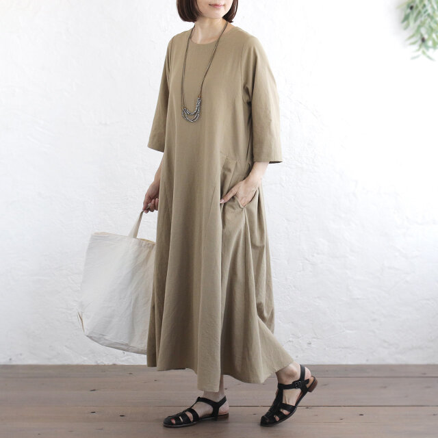 春夏からのロングシーズン◎ 七分袖 ゆったり細見え 東炊きコットン