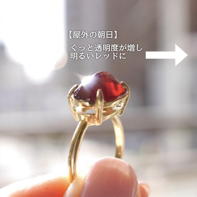 ✧大粒14㎜✧天然石 ガーネット リング モザンビーク産 アレルギー対応
