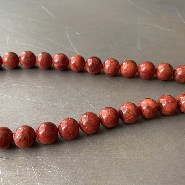 Vintage 70s-80s retro red ceramic beads necklace | iichi 日々の 
