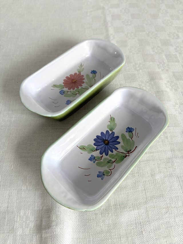 小皿 グラタン皿 2個セット キャセロール 保存容器 小物入れ 花柄