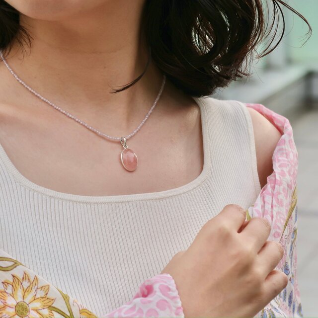 天然石ビーズ】紫陽花色のネックレス（アメジスト） | iichi 日々の