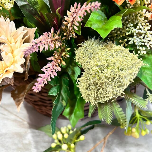 光触媒 人工観葉植物 ウォールグリーン フェイクグリーン ひまわり籠