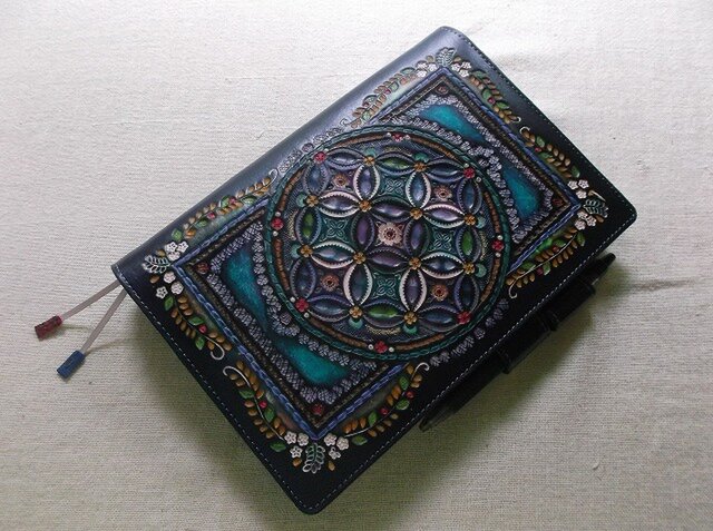 ほぼ日手帳カズン対応 A5サイズ手帳カバー レザー 刻印＆拭き染め