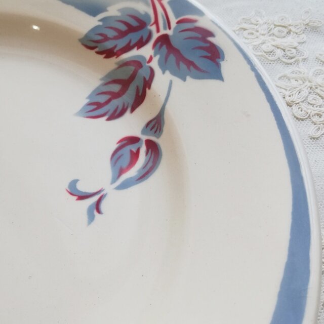 フランス SARREGUEMINES ANTINEA サルグミンヌ レッドローズ フラット