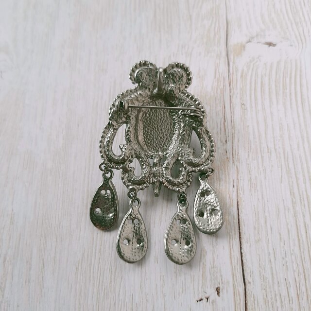 bohemian faux turquoise dangle ヴィンテージブローチ | iichi 日々の