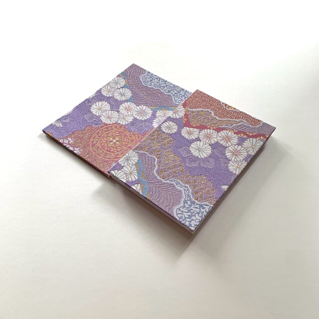 紫雅』 金襴織物御朱印帳 B6大判サイズ 紫 菊 道長取り 吉祥文様 高貴