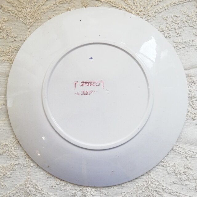 フランス サルグミンヌ SARREGUEMINES FONTANGES レッドフラワー