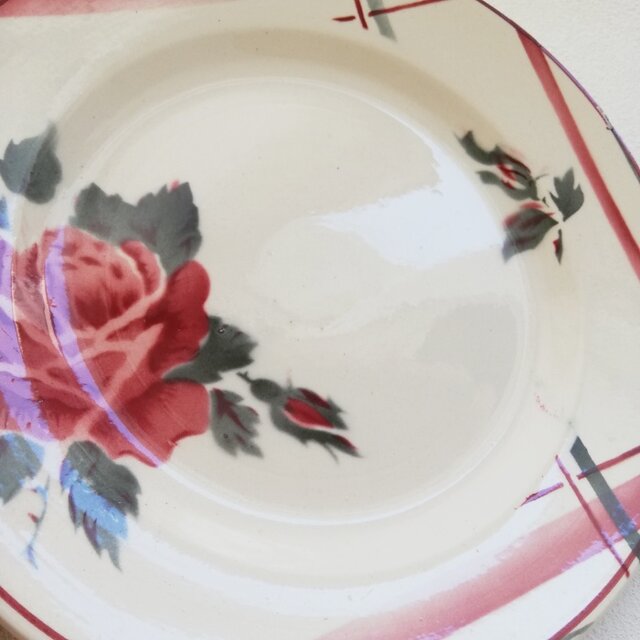フランス SARREGUEMINES LA ROSE サルグミンヌ レッドローズ デザート
