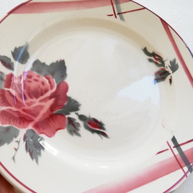 フランス SARREGUEMINES LA ROSE サルグミンヌ レッドローズ デザート