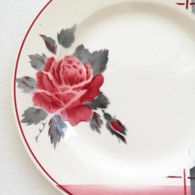 フランス SARREGUEMINES LA ROSE サルグミンヌ レッドローズ デザート