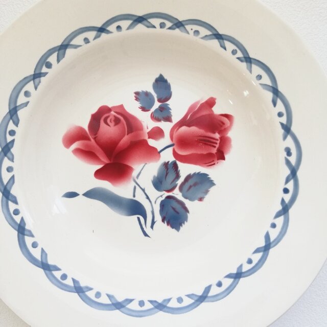 フランス SARREGUEMINES CANNES サルグミンヌ レッドローズ スープ