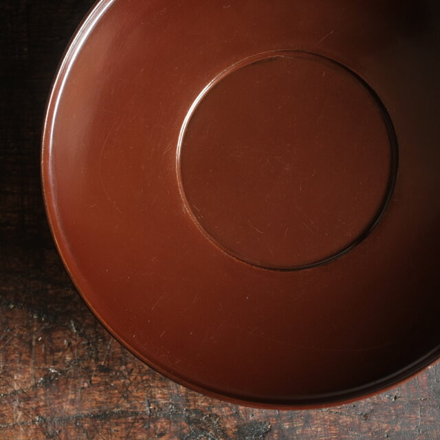 浅型の形状◇時代物 漆芸蓋付椀 古漆器 茶色 骨董・antiques 古民家