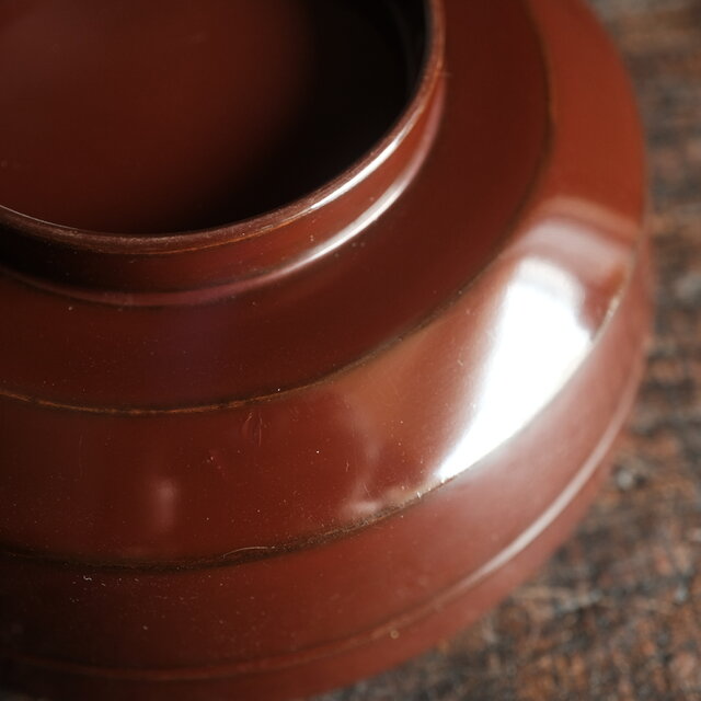 浅型の形状◇時代物 漆芸蓋付椀 古漆器 茶色 骨董・antiques 古民家