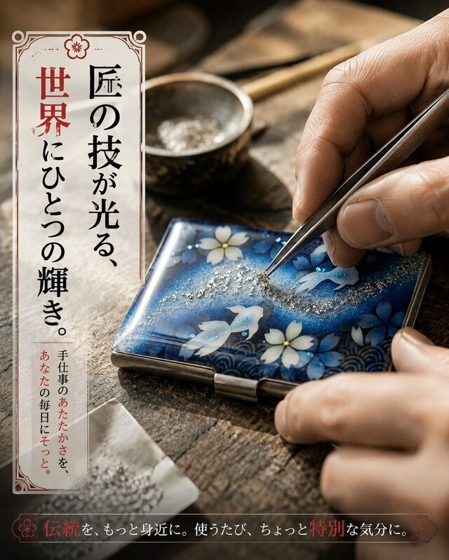 名刺入れ『氏』カードケース 和柄 和風 桜 伝統工芸 職人 手作り