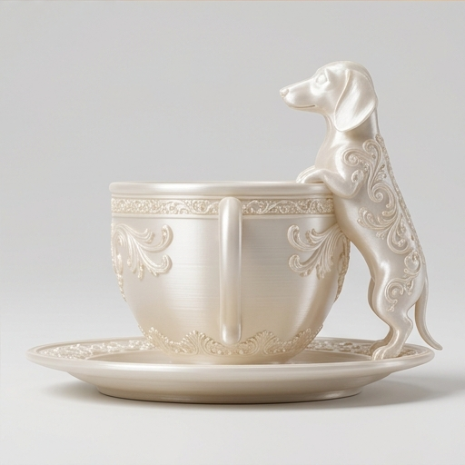 犬（ミニチュアダックスフンド）のアクセサリートレイ 小物入れ シルク