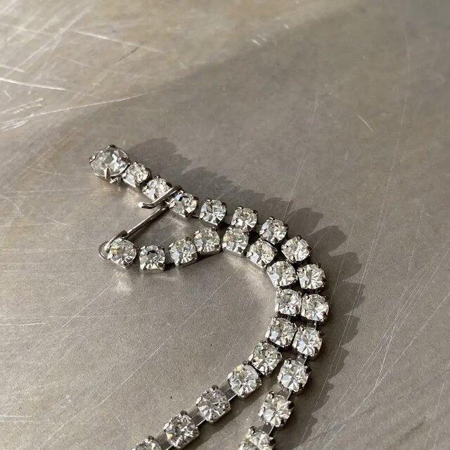 Vintage 50s-60s USA retro crystal bijou×pearl necklace | iichi