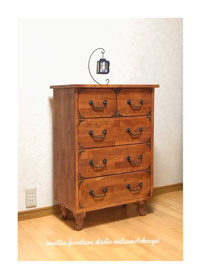 天然木 classic chest W60 4DRS 5storage 真鍮 金具 猫脚✨選べる