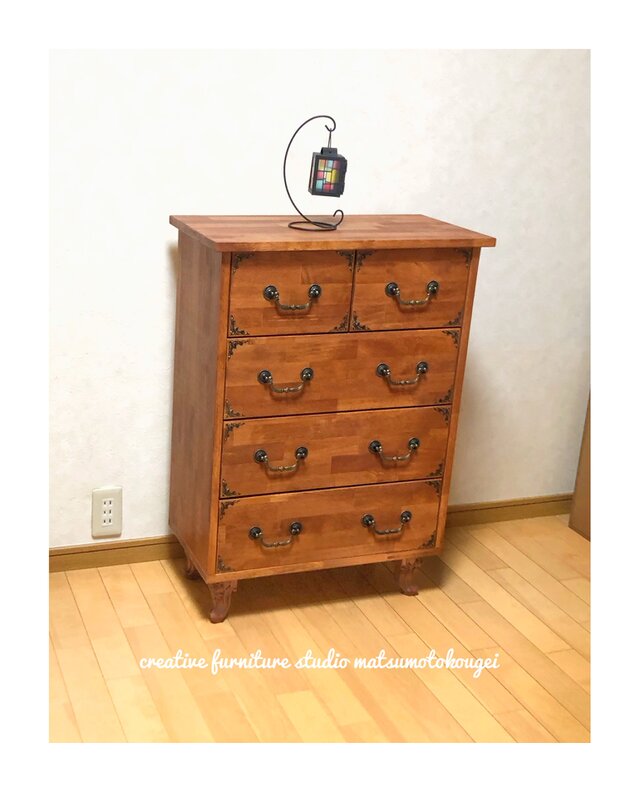 天然木 classic chest W60 4DRS 5storage 真鍮 金具 猫脚✨選べる