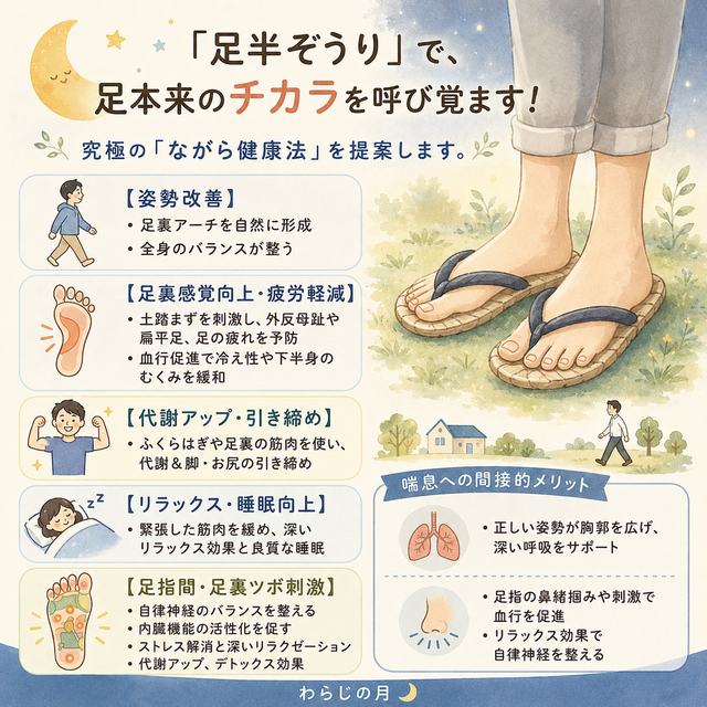 足半(あしなか)草履｜姿勢改善・外反母趾・産後ケア・ダイエット・O脚