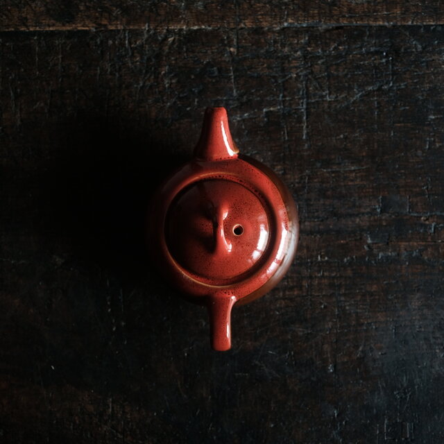 浅型の形状◇中国茶急須 煎茶 赤・茶 茶器 丁寧な暮らしに。工芸品 器