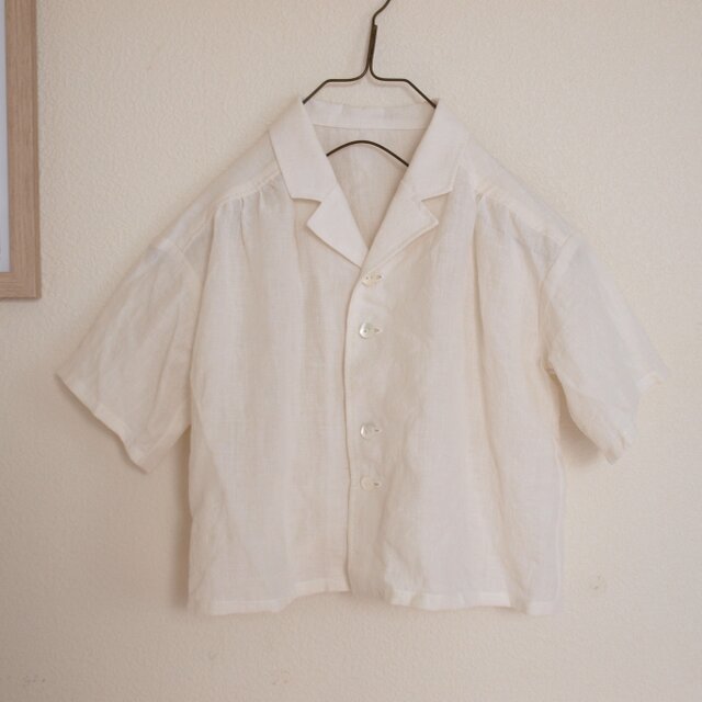 LINEN 開衿シャツ *オフホワイト* size 110 | iichi 日々の暮らしを 