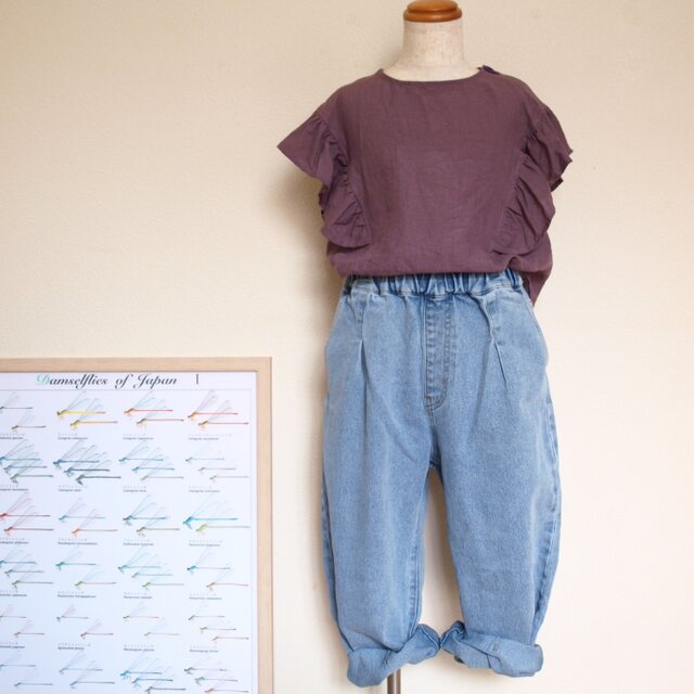 LINEN フリルチュニック *フジイロ* size 100 | iichi 日々の暮らしを 