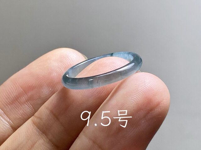[R100-001&002］ 翡翠　くりぬきリング　グアテマラ産　9号&16号 L18-125 氷種 青色 9.5号 リング グアテマラ産 A貨 本翡翠 くりぬき
