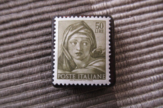 イタリア 美術1961年 切手ブローチ11051 | iichi 日々の暮らしを