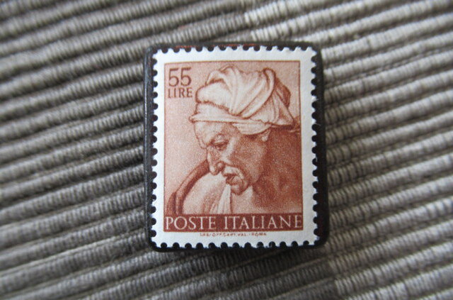 イタリア 美術1961年 切手ブローチ11052 | iichi 日々の暮らしを