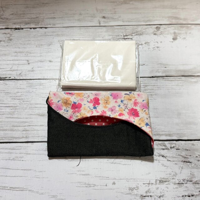 ポケットティッシュケース 【水彩flower☆ピンク】 | iichi 日々の