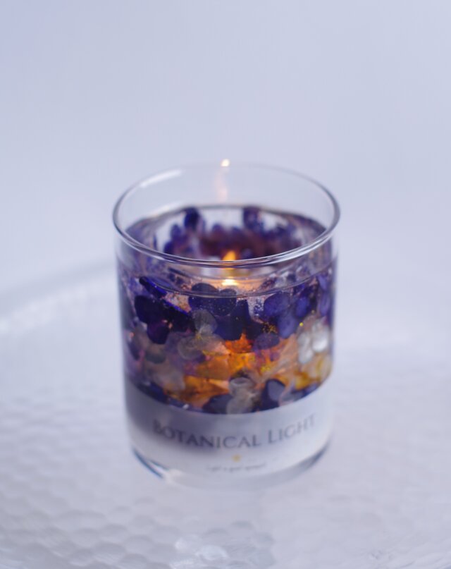 夜のカフェテラス｜紫陽花キャンドルホルダー｜オリジナルブレンドの