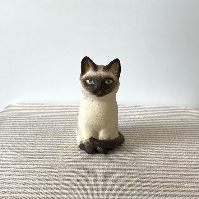 陶器製シャム猫 陶器のシャムの子猫 | iichi 日々の暮らしを心地よくするハンドメイド