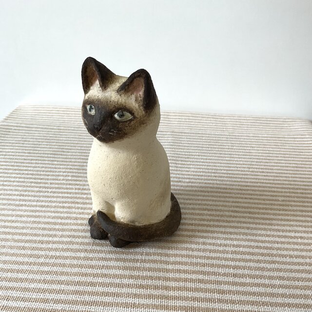 陶器製シャム猫 陶器のシャムの子猫 | iichi 日々の暮らしを心地よくするハンドメイド