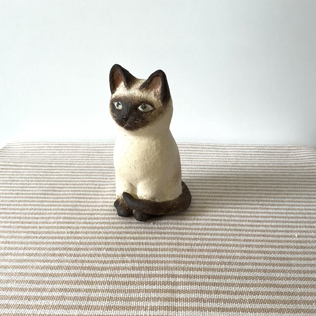 陶器製シャム猫 陶器のシャムの子猫 | iichi 日々の暮らしを心地よくするハンドメイド