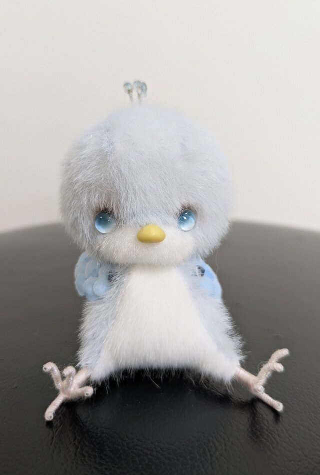 ハンドメイド 小鳥 ぬいぐるみ 装飾付き ぬいぐるみ☆小さな小鳥さん☆ライトブルー | iichi 日々の暮らしを